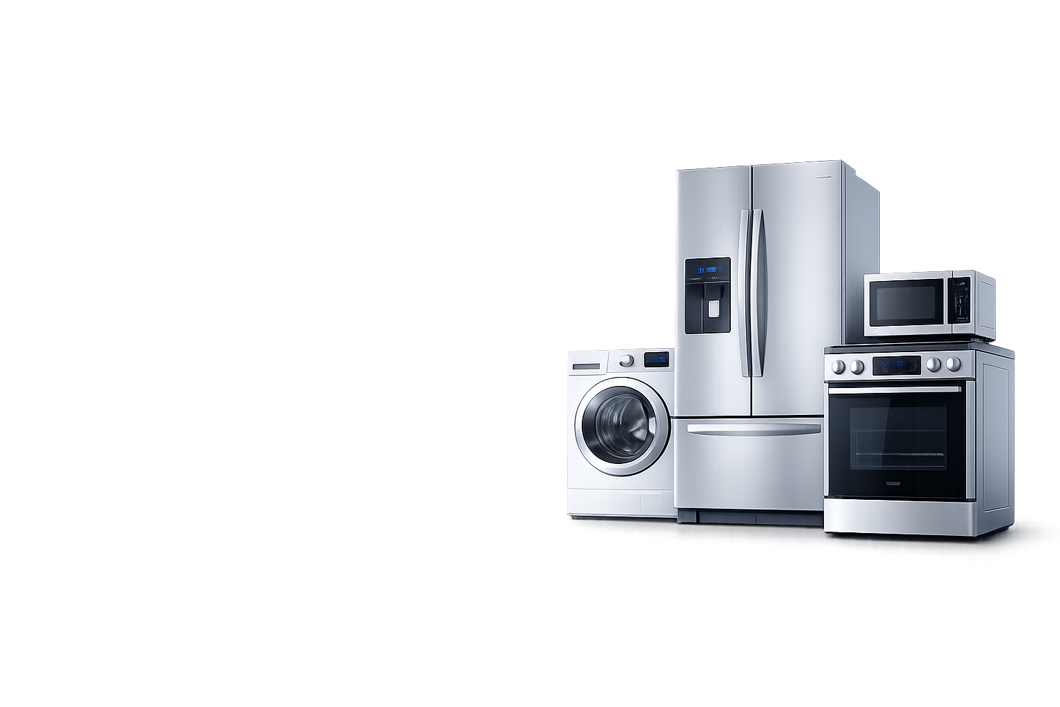 Refrigerator, washer, microwave and oven